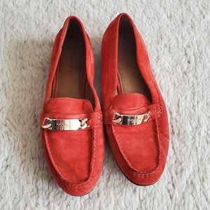 Coach Red Suede Loafers - Size 10